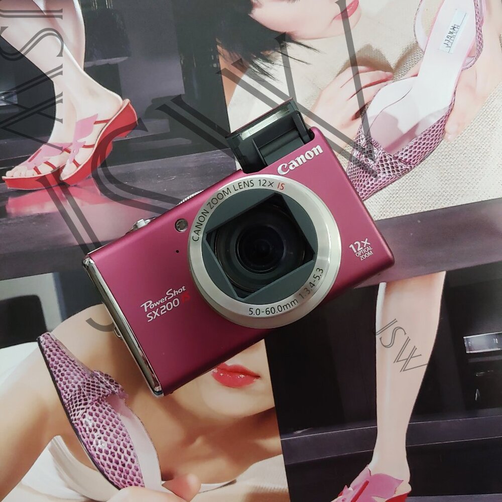 Plum/Pink Canon PowerShot SX200 lS CCD Digital Camera 12.1MP 12x Optical Zoom